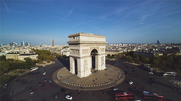 Arc de Triomphe plan vidéo drone